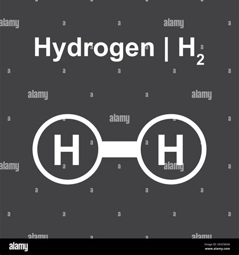 Molecular Model Of Hydrogen H Molecule Vector Illustration Stock