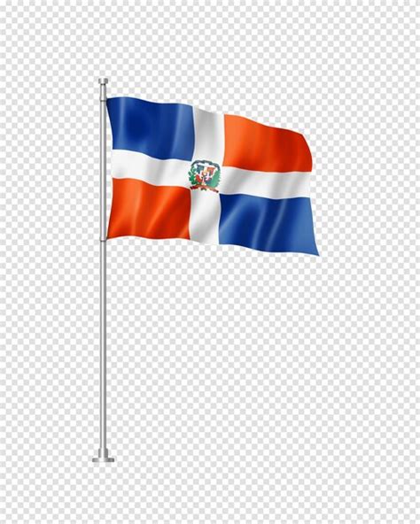 Ilustración En 3d De La Bandera De La República Dominicana Aislada En Blanco Archivo Psd Premium