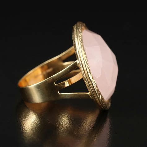 Italian Milor 14k Rose Quartz Ring Ebth