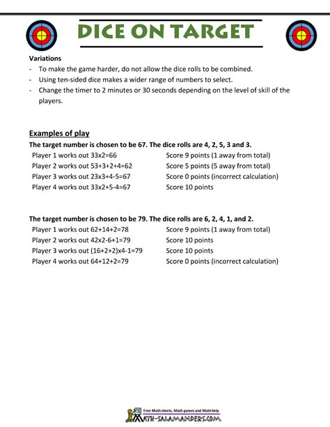 Math Games Using Dice