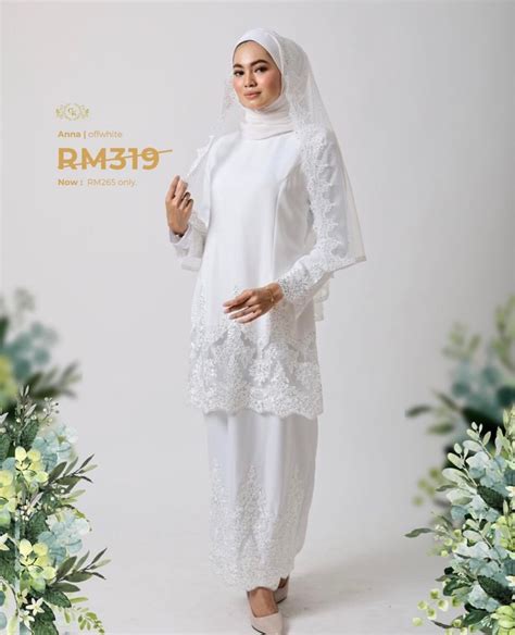 Baju Nikah Galeri Kurung Off White Women S Fashion Muslimah Fashion