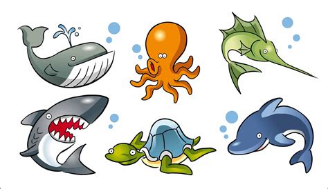 Caricaturas de animales marinos EPS by GianFerdinand on DeviantArt