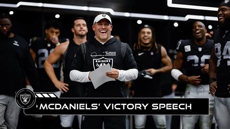 Josh Mcdaniels Locker Room Victory Speech Vs Chargers Thats Three