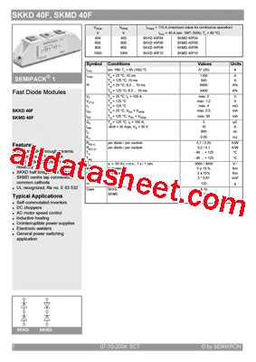 Skkd F Datasheet Pdf Semikron International