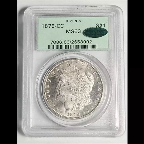 1879 CC Morgan Silver Dollar PCGS MS 63 OLD GREEN HOLDER OGH CAC