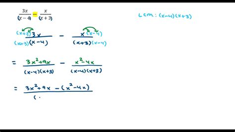 Combining Rational Expressions Using The Lcm Method Video 1 Youtube