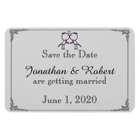 Cute Gay Wedding Save The Date Magnet