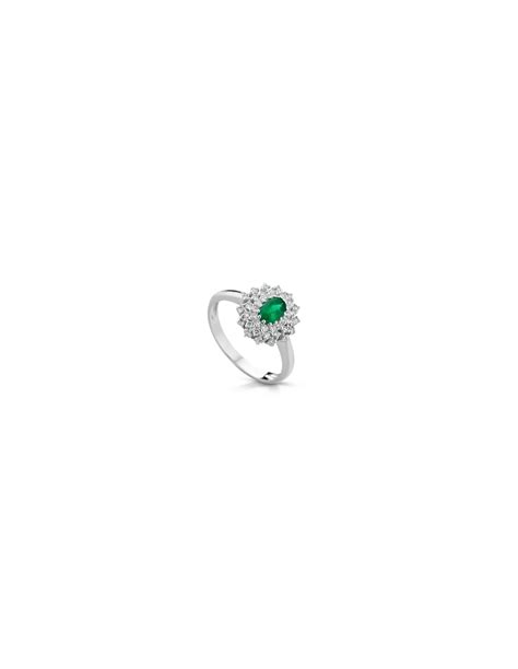 Anello Donna PG Gioielli Collezione Imperial Con Diamanti E Smeraldo