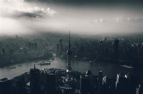 Aerial View Of City Photo Shanghai Hd Wallpaper Wallpaper Flare