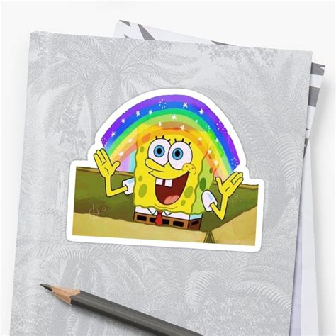 Spongebob Rainbow Sticker By Frikin Neat Rainbow Stickers Vinyl