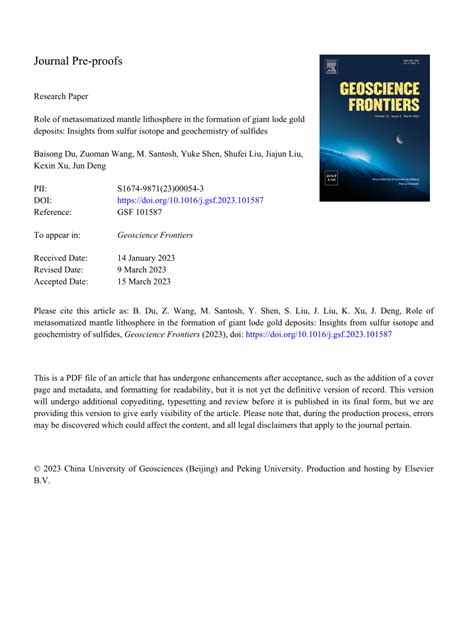 (PDF) Role of metasomatized mantle lithosphere in the formation of ...