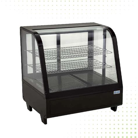 Desktop Refrigerated Glass Display With 2 Shelves 100 Lt From Piokit Black