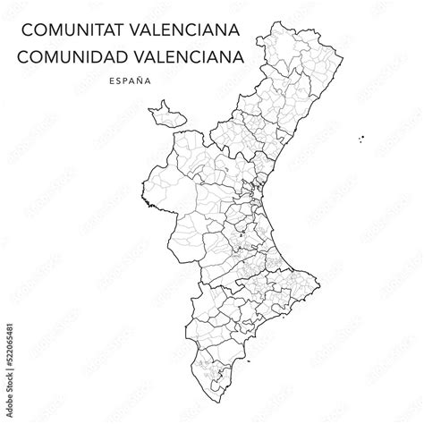 Grafika Wektorowa Stock Geopolitical Vector Map Of The Valencian