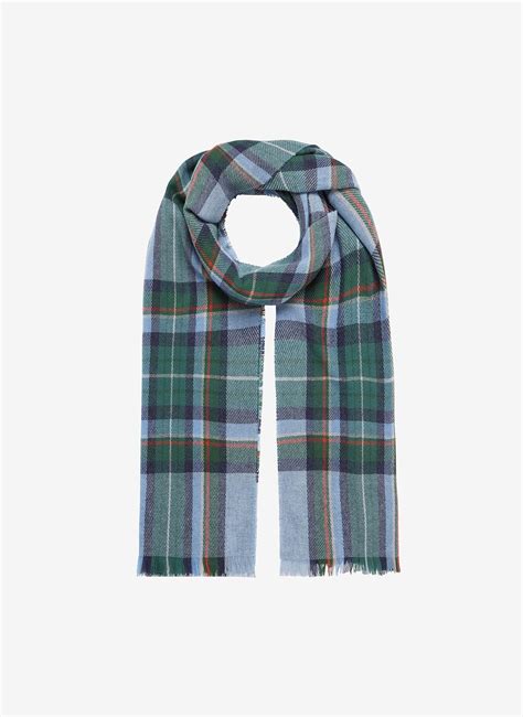 Nimbus Leaf Cashmere Plaid Stole Brora