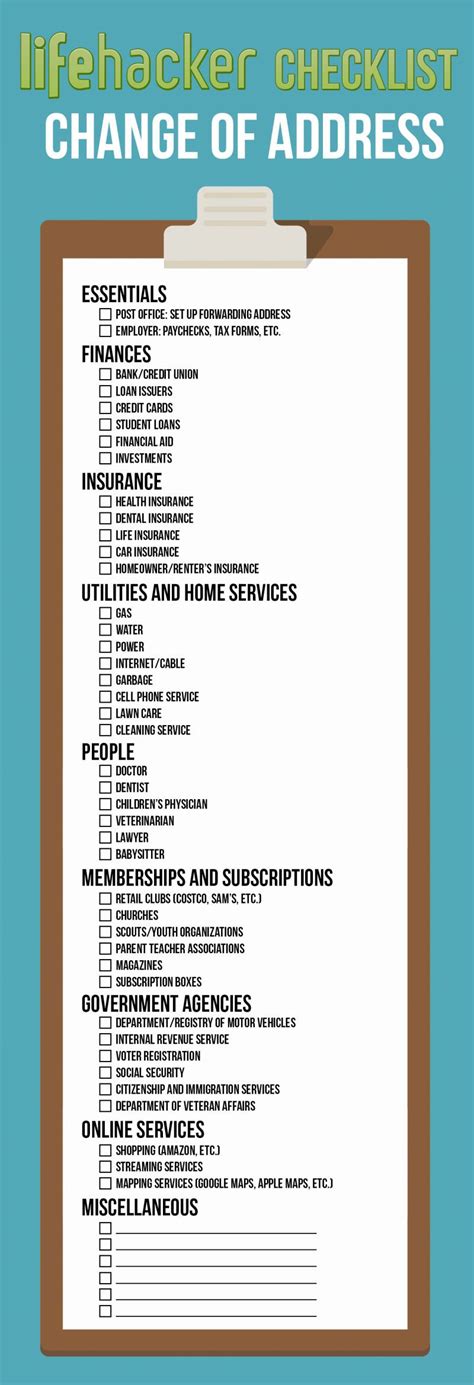 Change Your Address Everywhere On This Printable Checklist When You