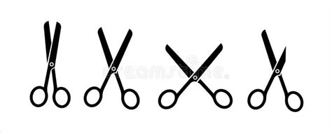 Scissors With Cut Lines Isolated On White Background Paper Cut Icon