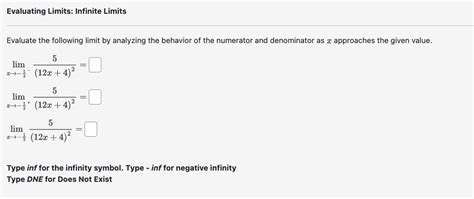 Answered Evaluating Limits Infinite Limits Bartleby