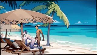 Interracial Gay Couple At The Beach Anal Sex Hentai Cartoon Animation