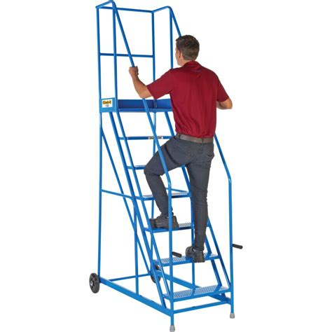 Shop Climb It Picking Steps 400mm Platform 7 Tread Blue Work