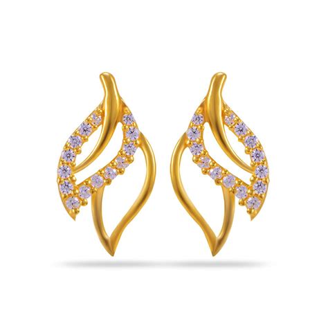 Pure Gold Ear Tops Designs Fashion Beauty Mehndi Jewellery Blouse Design