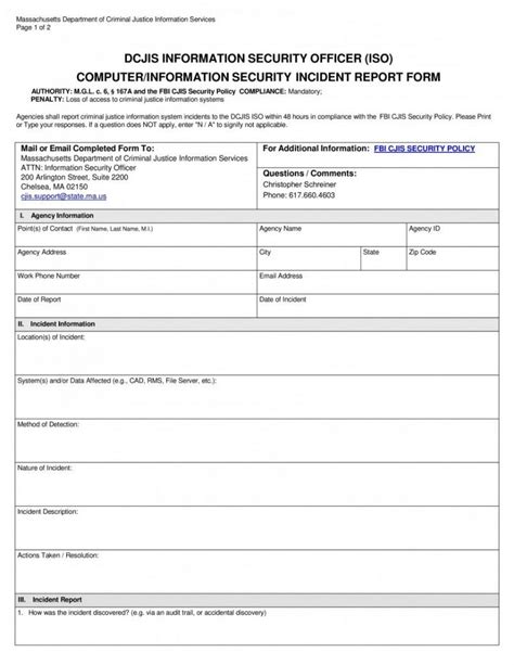 Free Security Incident Report Template PRINTABLE TEMPLATES