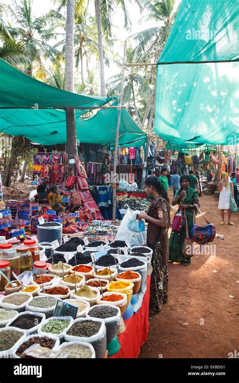 Spice Shop At The Wednesday Flea Market In Anjuna Goa India Asia