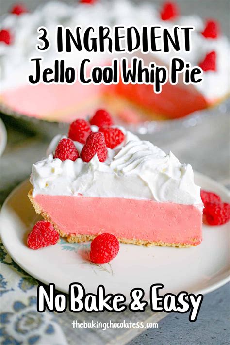 3 Ingredient Jello Cool Whip Pie Recipe Cool Whip Pies Cool Whip