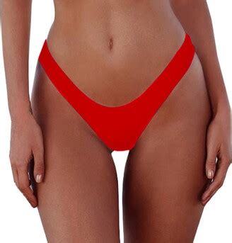 Leoparts Women S Sexy Cheeky Brazilian Cut Bikini Bottom Solid Low Rise