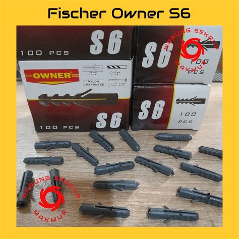 1 Box Fischer S6 Fisher Skrup 6mm Fiser Tembok S6 100 Pcs