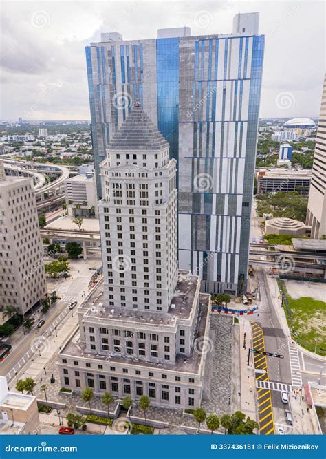 Aerial Photo Historic Courthouse Downtown Miami FL 2024 Stock Photo