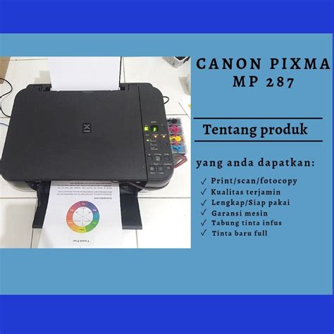 Jual Canon Pixma Mp 287 Printer Scan Fotocopy Tabung Tinta Infus