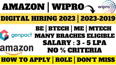 Wipro Off Campus Hiring 2023 2019 2023 Eligible Amazon Hiring Any Graduate Can Apply For