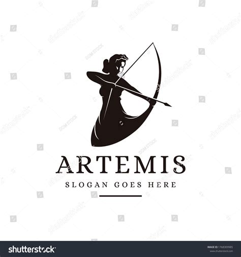 Artemis Goddess Logo Icon Illustration Vector Stock Vector (Royalty ...