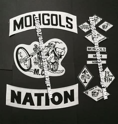 13pcs Set Mongols Patches For Motorcycle Biker Jacket Clothing Rider Badges Of Nation Mffm