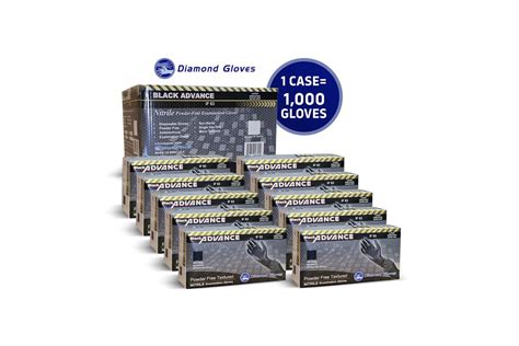 Diamond Gloves IF63 Powder Free Black Nitrile Gloves 6 mil – M (1000/Cs)