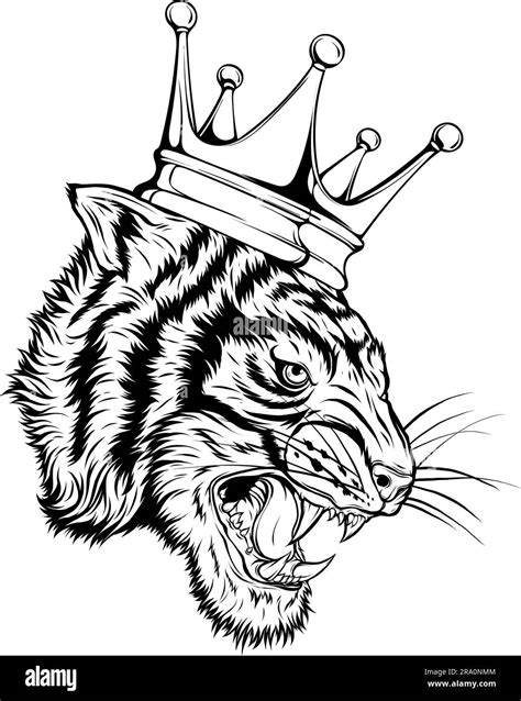 Outline Of Tiger Head Vector Illustration Design Stock Vector Image