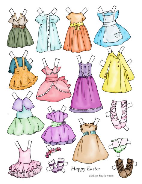 Miss Missy Paper Dolls Easter Color Clip Art Library