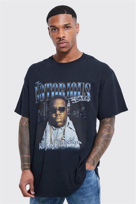 Mens Oversized Biggie License T Shirt Boohoo Uk