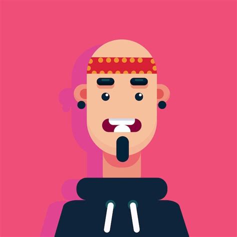 Ilustración de retrato de hombre de personaje de diseño plano Vector