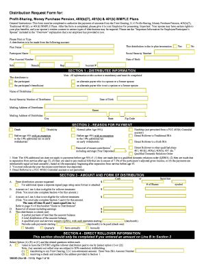 Fillable Online Distribution Request Form For K Trade Pmr