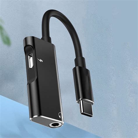 Адаптер за аудио кабел USB Type-C към жак 3,5 mm и Type-C, малък и ...