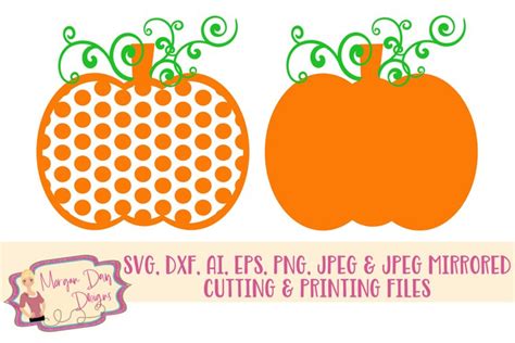 Polka Dot Pumpkin SVG DXF PNG Cut File