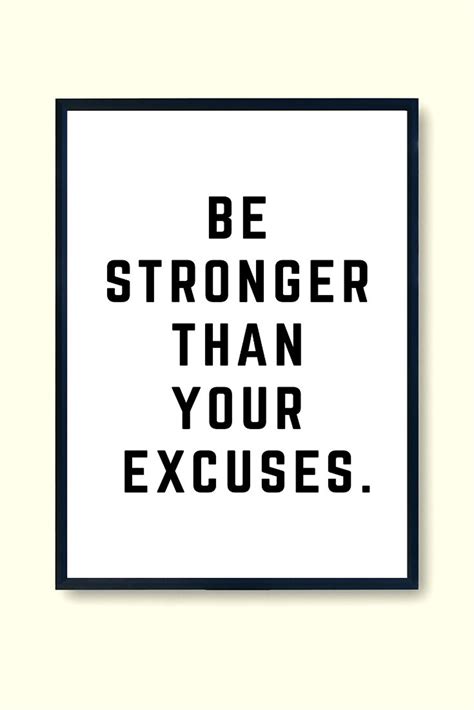 Be Stronger Than Your Excuses 11x14 Printable Digital Etsy