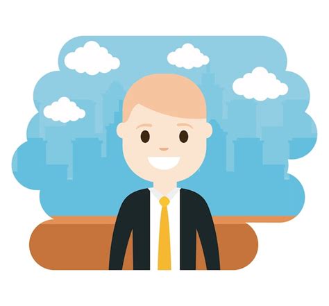 Icono De Empresario De Dibujos Animados Vector Premium