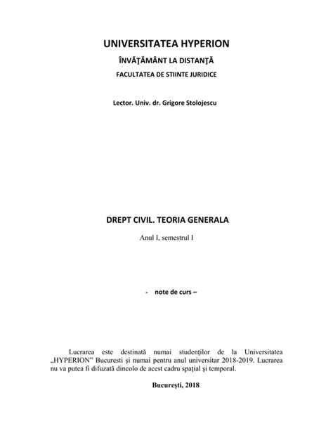 Drept Civil Teoria Generala PDF