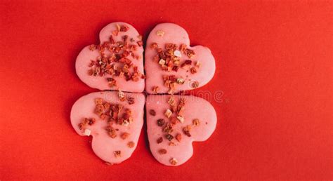 Biscoitos Em Forma De Cora O Para Dia Dos Namorados Foto De Stock