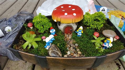 Welcome To Our Smurf Home Fairy Lights Garden Miniature Fairy