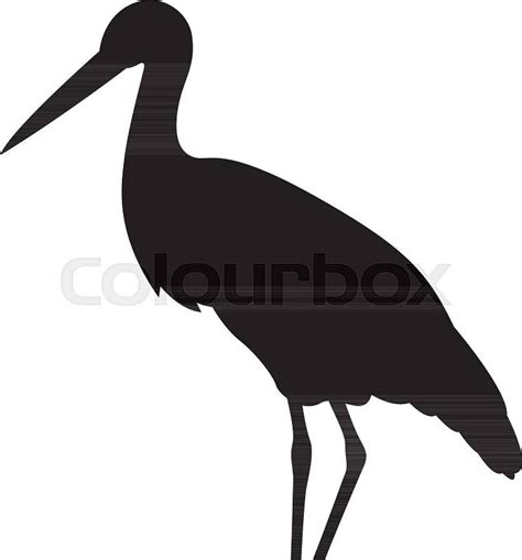 Stork Vector Illustration Flat Style Profile Side Stock Vector