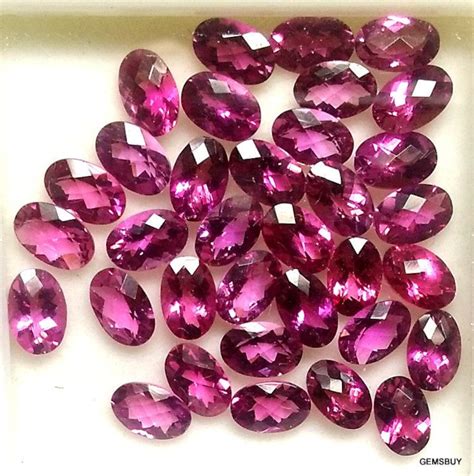 1 Piece 4x6mm Pink Tourmaline Faceted Oval Checker Gemstone Etsy