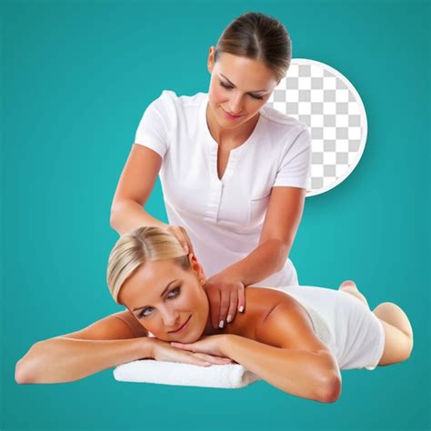 Premium Psd Woman Getting A Back Massage From Female Masseur